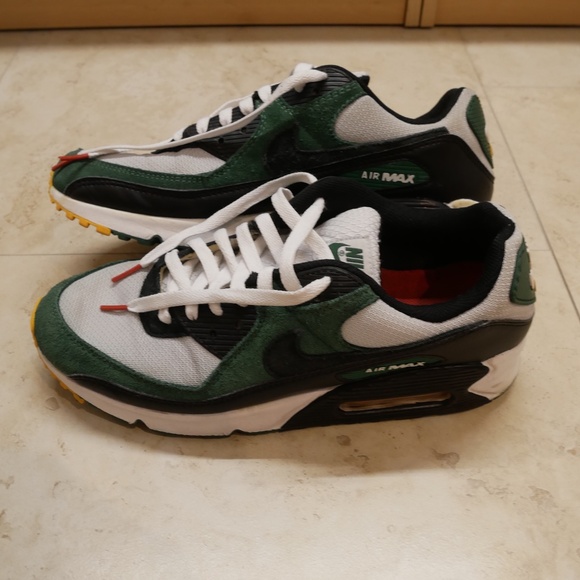 Nike Mens Air Max 90 Pure Platinum Gorge Green Trainers~ - Picture 1 of 16